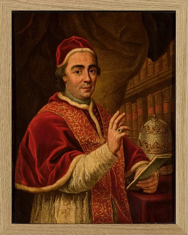 Anton Raphael Mengs – Porträt von Papst Clemens XIII  1757 | Giclée Kunstdruck gerahmt
