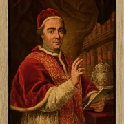 Anton Raphael Mengs – Porträt von Papst Clemens XIII  1757 | Giclée Kunstdruck gerahmt