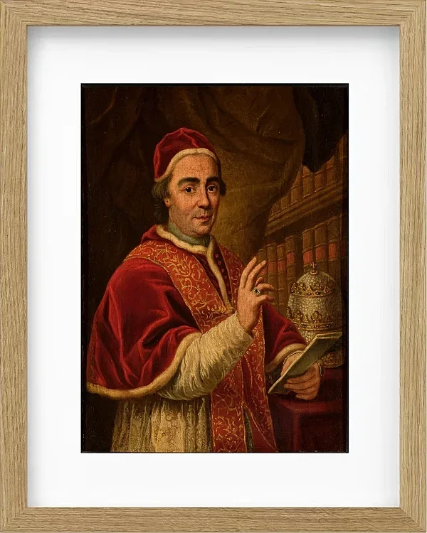 Anton Raphael Mengs – Porträt von Papst Clemens XIII  1757 | Giclée Kunstdruck gerahmt