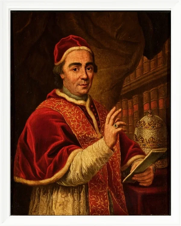 Anton Raphael Mengs – Porträt von Papst Clemens XIII  1757 | Giclée Kunstdruck gerahmt