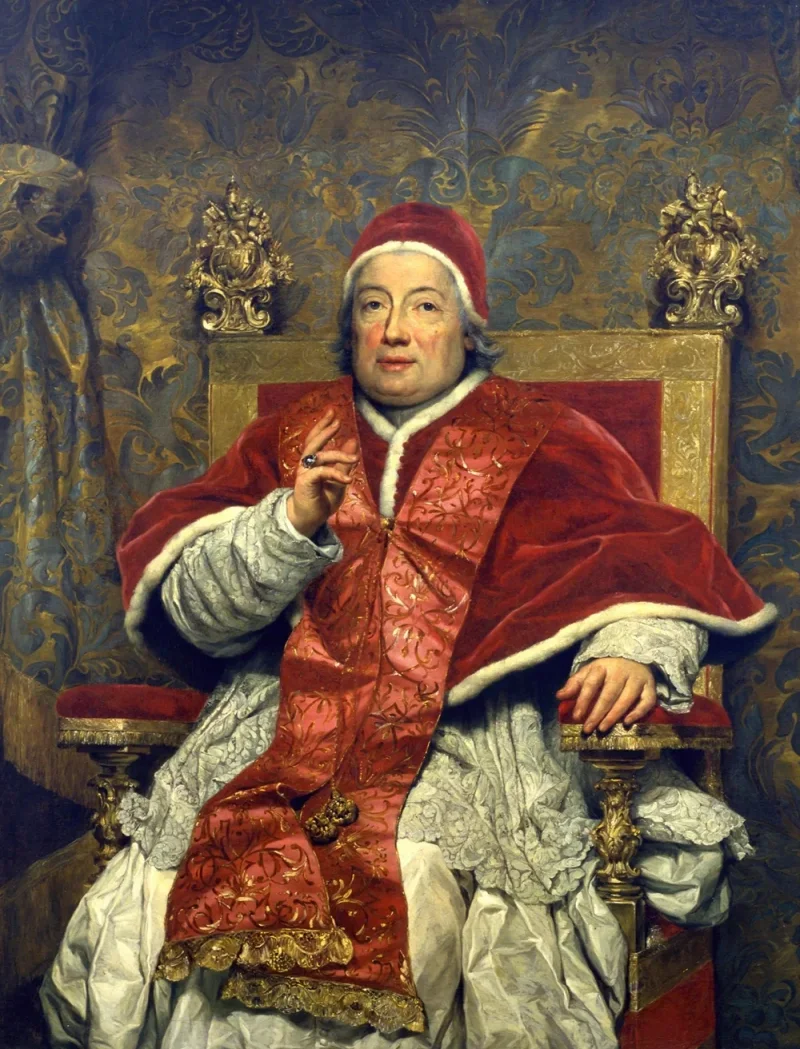 Anton Raphael Mengs – Porträt von Papst Clemens XIII  1758 | Giclée Kunstdruck gerahmt