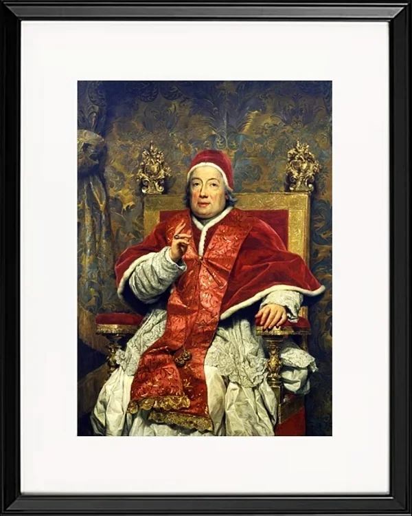 Anton Raphael Mengs – Porträt von Papst Clemens XIII  1758 | Giclée Kunstdruck gerahmt