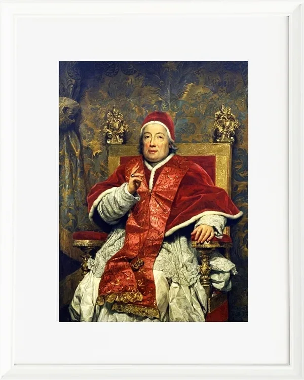 Anton Raphael Mengs – Porträt von Papst Clemens XIII  1758 | Giclée Kunstdruck gerahmt