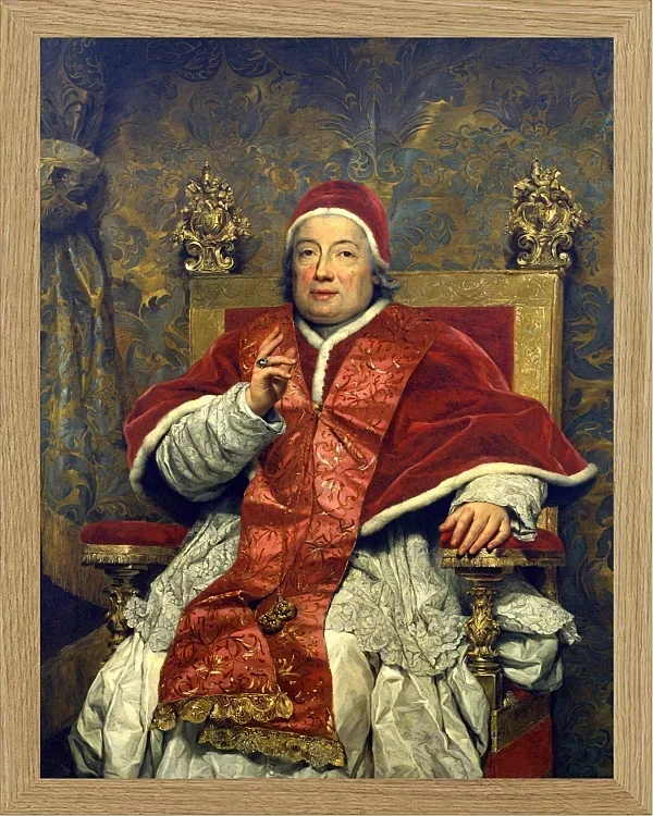 Anton Raphael Mengs – Porträt von Papst Clemens XIII  1758 | Giclée Kunstdruck gerahmt