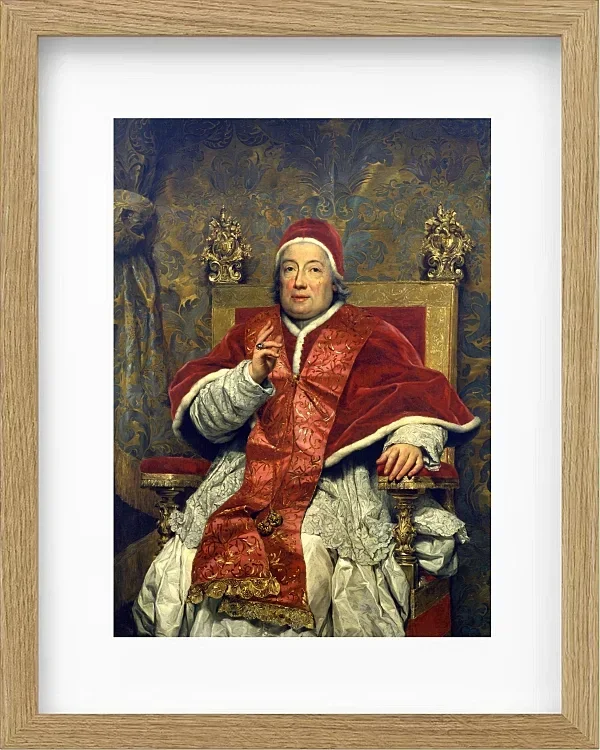 Anton Raphael Mengs – Porträt von Papst Clemens XIII  1758 | Giclée Kunstdruck gerahmt