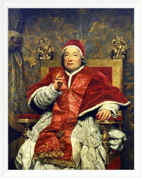 Anton Raphael Mengs – Porträt von Papst Clemens XIII  1758 | Giclée Kunstdruck gerahmt