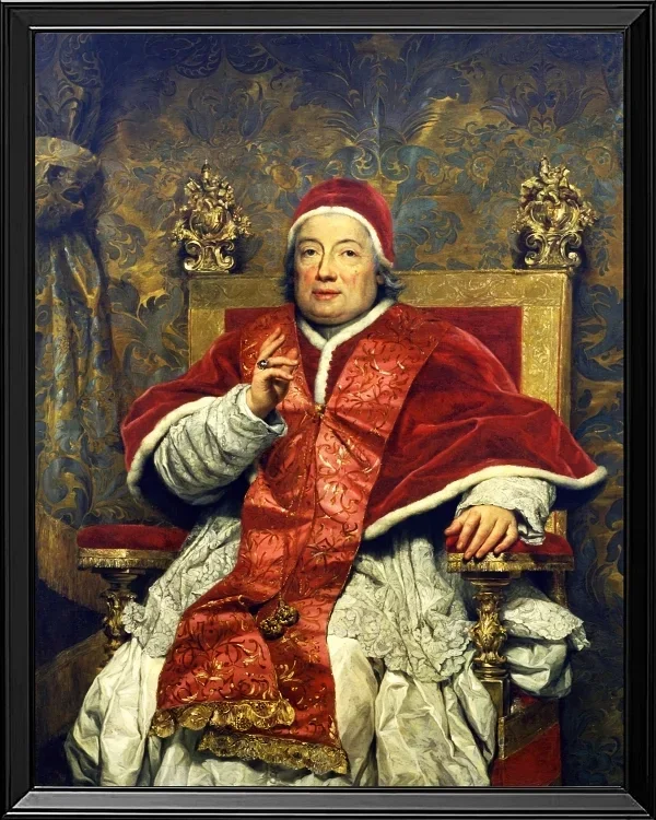 Anton Raphael Mengs – Porträt von Papst Clemens XIII  1758 | Giclée Kunstdruck gerahmt