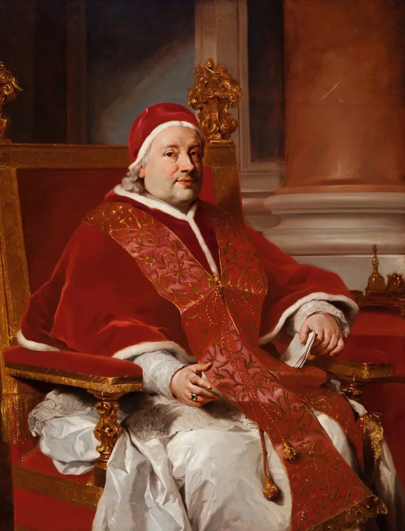 Anton Raphael Mengs – Porträt von Papst Clemens XIII  1760 | Giclée Kunstdruck gerahmt