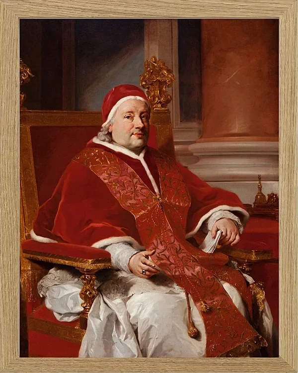 Anton Raphael Mengs – Porträt von Papst Clemens XIII  1760 | Giclée Kunstdruck gerahmt