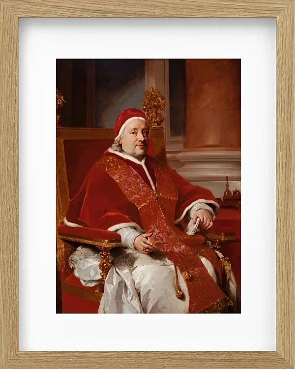 Anton Raphael Mengs – Porträt von Papst Clemens XIII  1760 | Giclée Kunstdruck gerahmt