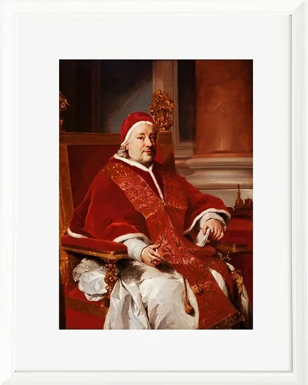 Anton Raphael Mengs – Porträt von Papst Clemens XIII  1760 | Giclée Kunstdruck gerahmt