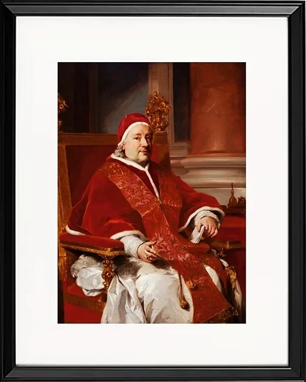 Anton Raphael Mengs – Porträt von Papst Clemens XIII  1760 | Giclée Kunstdruck gerahmt