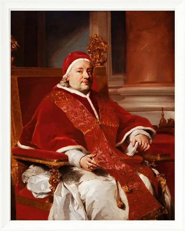 Anton Raphael Mengs – Porträt von Papst Clemens XIII  1760 | Giclée Kunstdruck gerahmt