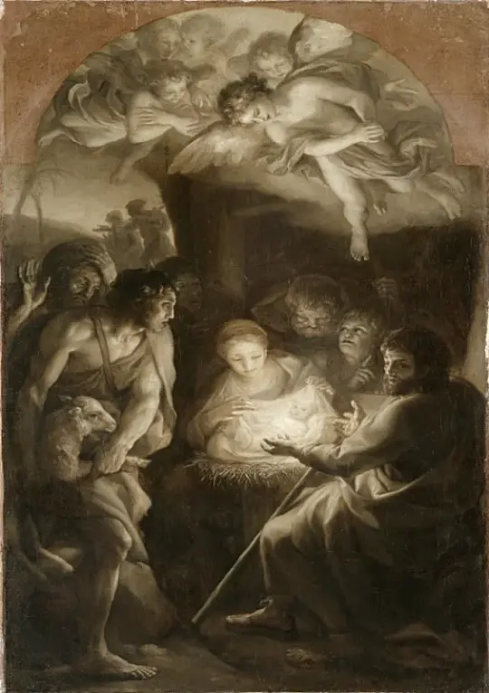 Anton Raphael Mengs | Hyrdernes tilbedelse - 1772 | Indrammet kunsttryk | Klassicisme | formida