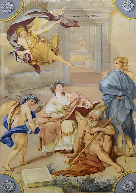 Anton Raphael Mengs | Allegori om Clementinum-museet - 1771 | Indrammet kunsttryk | Klassicisme | formida