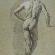 Anton Raphael Mengs | Stehender Rückenakt - 1759 | Gerahmter Kunstdruck | Klassizismus | formida