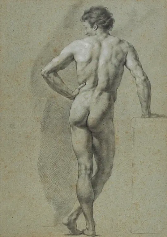 Anton Raphael Mengs | Stående Nøgen Tilbage - 1759 | Indrammet kunsttryk | Klassicisme | formida