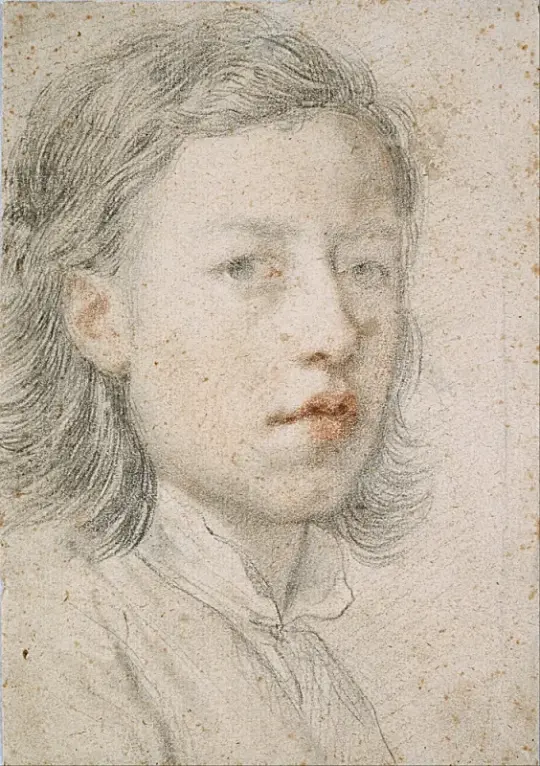 Anton Raphael Mengs | Selvportræt i hans ungdom – 1740 | Indrammet kunsttryk | Klassicisme | formida
