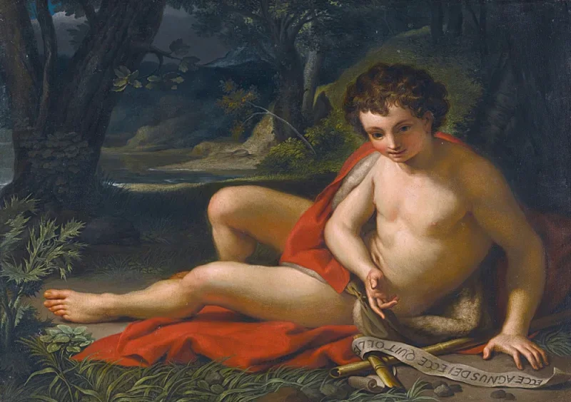 Anton Raphael Mengs | Johannes Døberen i ørkenen - 1775 | Indrammet kunsttryk | Klassicisme | formida