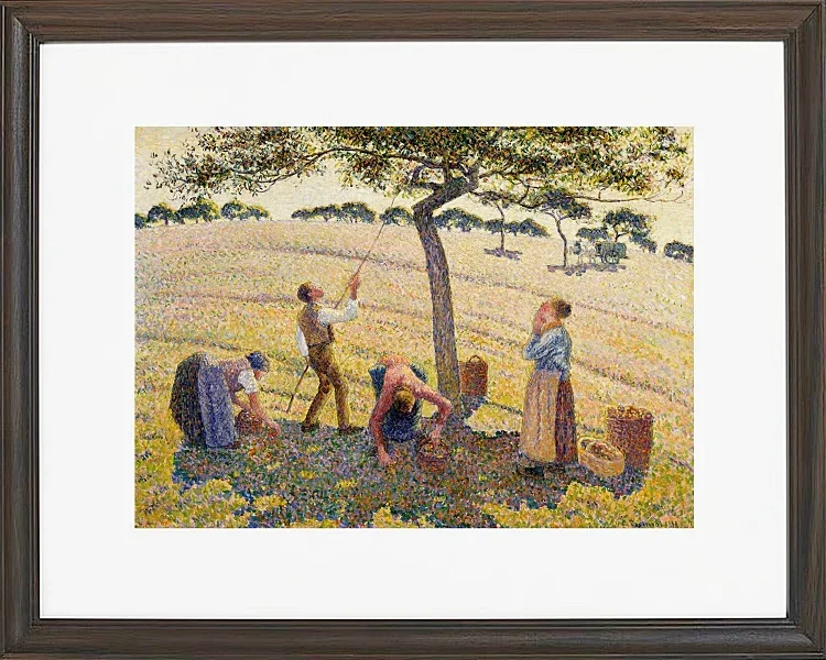 Camille Pissarro - Æblehøst 1888 | Indrammet giclée-kunsttryk