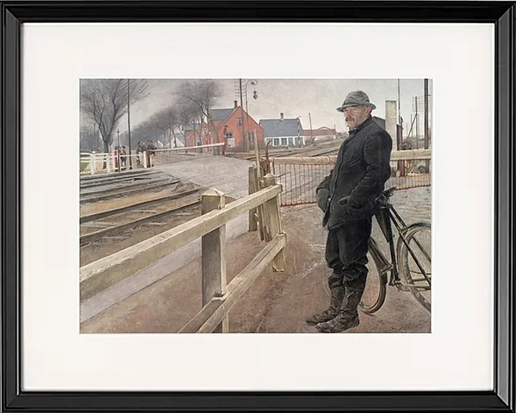 Auf den Zug warten. Bahnübergang Roskilde - 1914