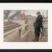 Auf den Zug warten. Bahnübergang Roskilde - 1914