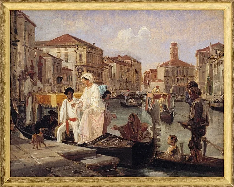 Ausstieg aus einer Gondel in Venedig – 1852