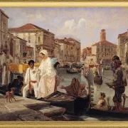 Ausstieg aus einer Gondel in Venedig – 1852