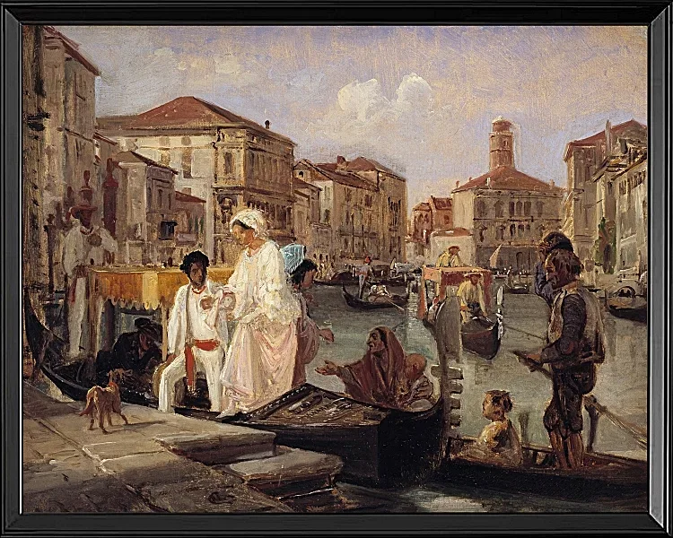 Ausstieg aus einer Gondel in Venedig – 1852