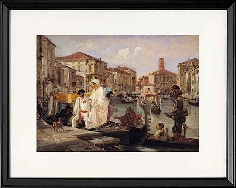 Ausstieg aus einer Gondel in Venedig – 1852