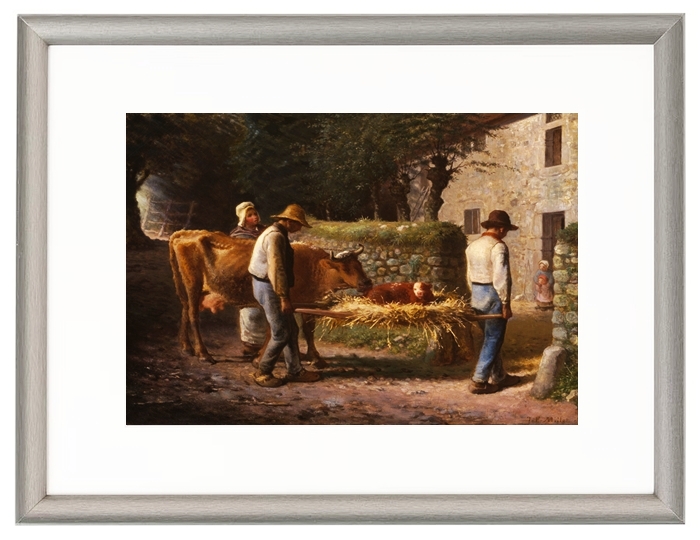 Bauern bringen ein auf dem Feld geborenes Kalb nach Hause – 1864