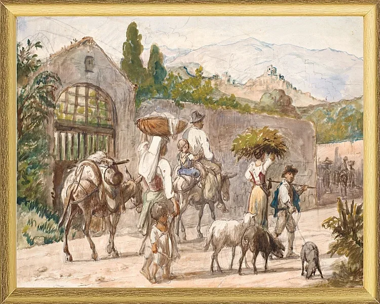 Bauern auf dem Weg nach Rom - 1869