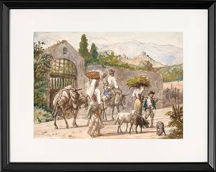 Bauern auf dem Weg nach Rom - 1869