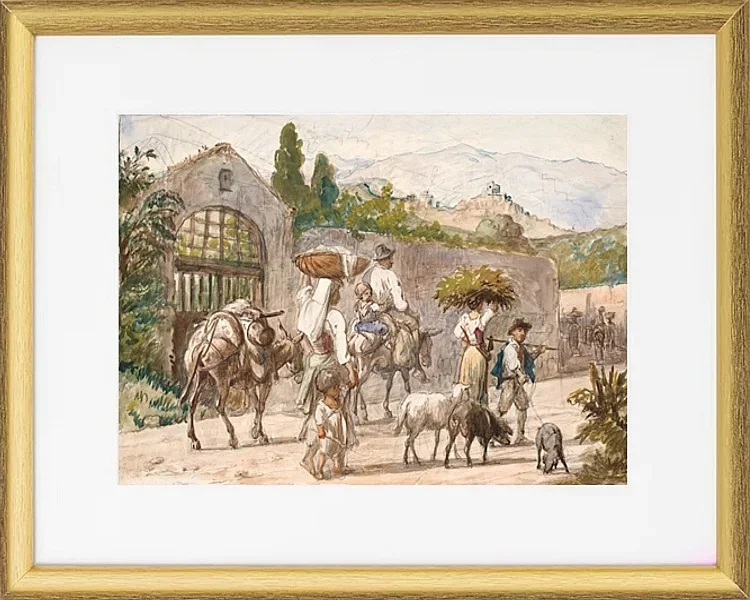 Bauern auf dem Weg nach Rom - 1869