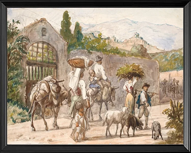 Bauern auf dem Weg nach Rom - 1869