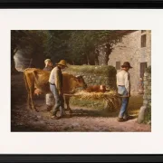 Bauern bringen ein auf dem Feld geborenes Kalb nach Hause – 1864