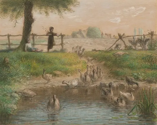 Bauernkinder am Enten Teich – 1865