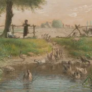 Bauernkinder am Enten Teich – 1865