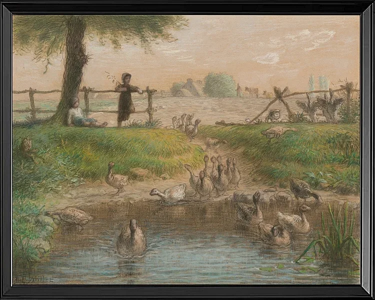 Bauernkinder am Enten Teich – 1865