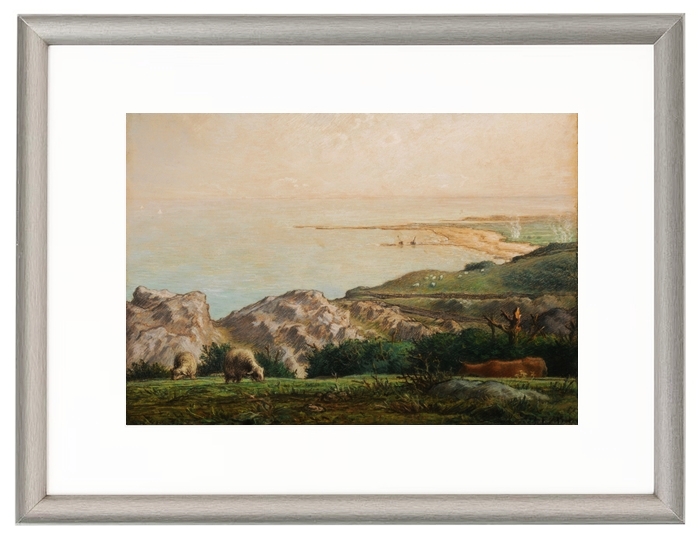 The sea seen from the top of Landemer Cliff - 1870