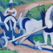 Bauernwagen mit Pferd - 1922