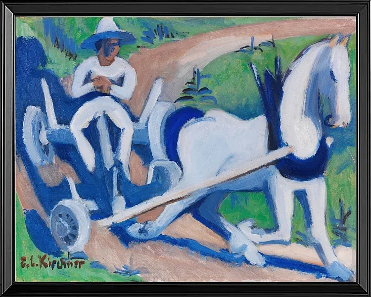 Bauernwagen mit Pferd - 1922