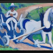 Bauernwagen mit Pferd - 1922