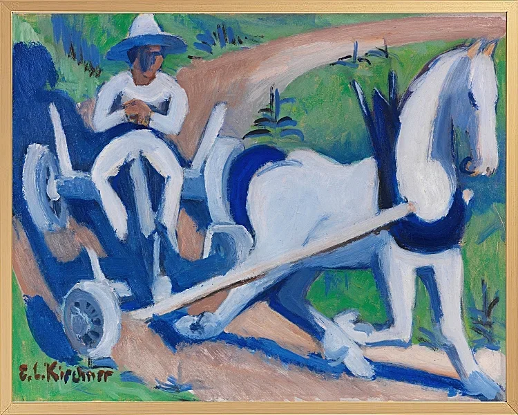 Bauernwagen mit Pferd - 1922