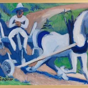 Bauernwagen mit Pferd - 1922