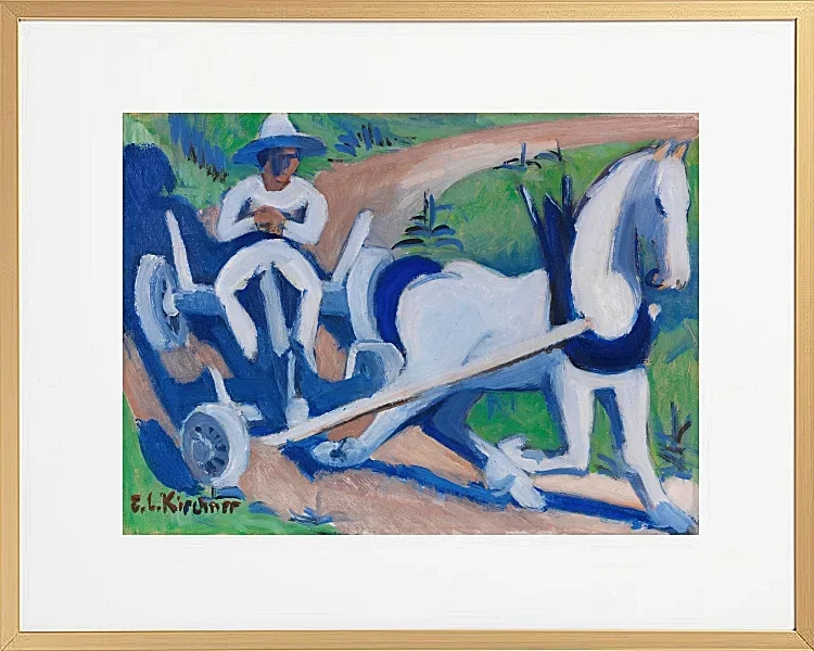 Bauernwagen mit Pferd - 1922
