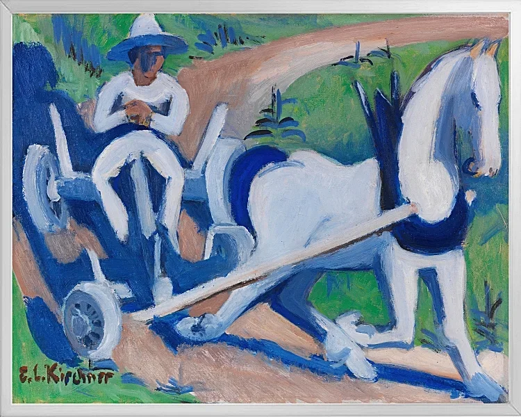 Bauernwagen mit Pferd - 1922