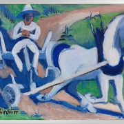 Bauernwagen mit Pferd - 1922