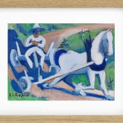 Bauernwagen mit Pferd - 1922
