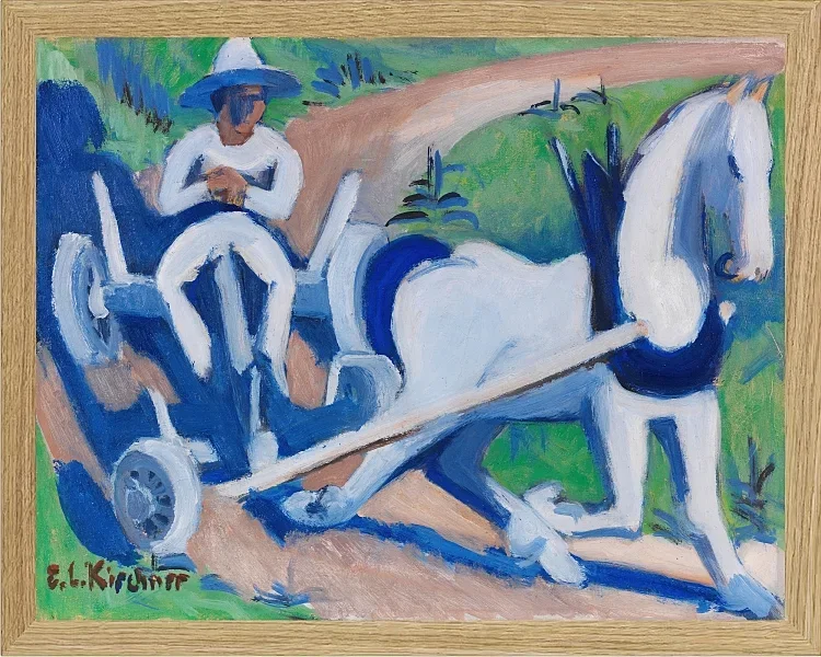 Bauernwagen mit Pferd - 1922